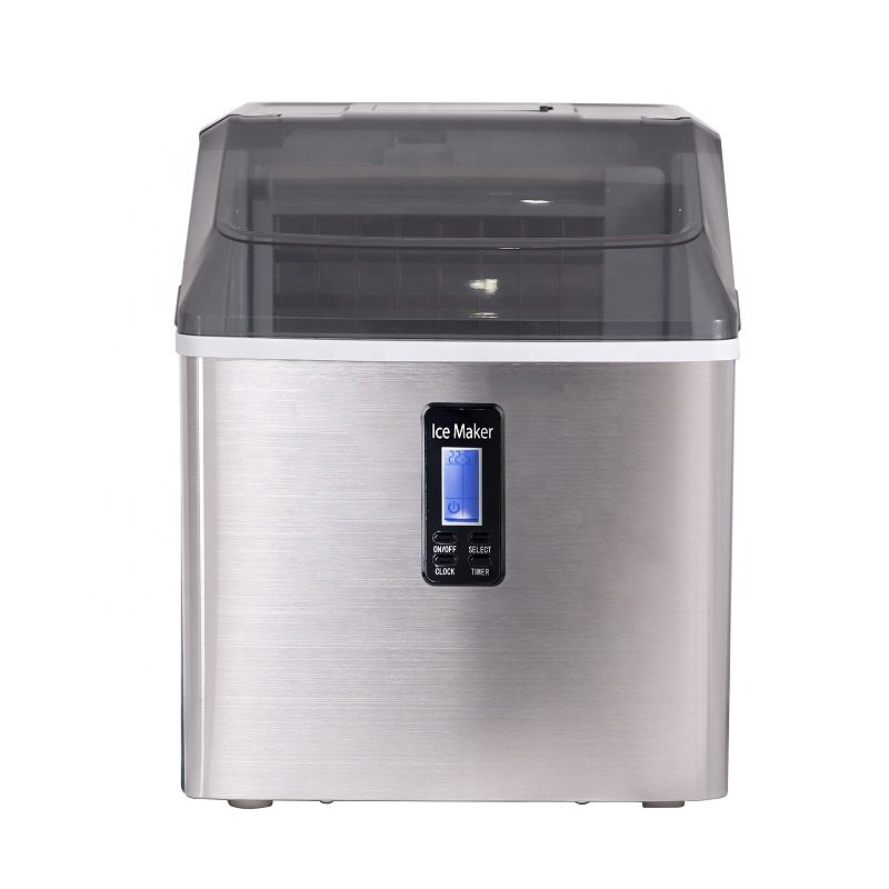 High Quality Portable Cube Ice Maker Machine Stainless Steel Silver or Gray with daily ice making 25kg capacity for household