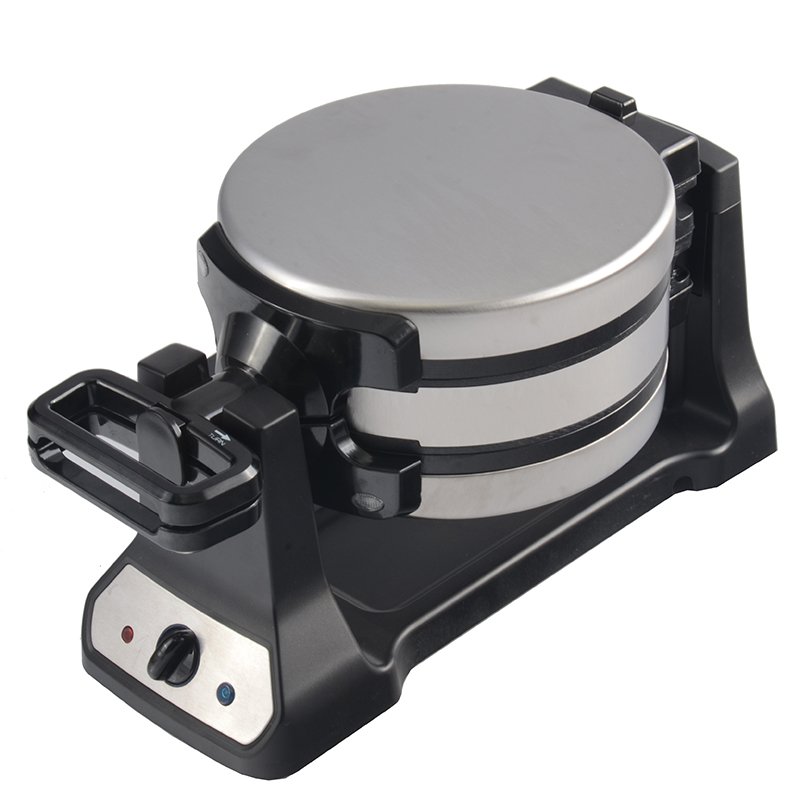 Stainless Steel Make 2 Separate Belgian Rotary Waffle Machine Rapid Button 3 Audio Beep Signal 1"Thick Rotating Waffle Maker