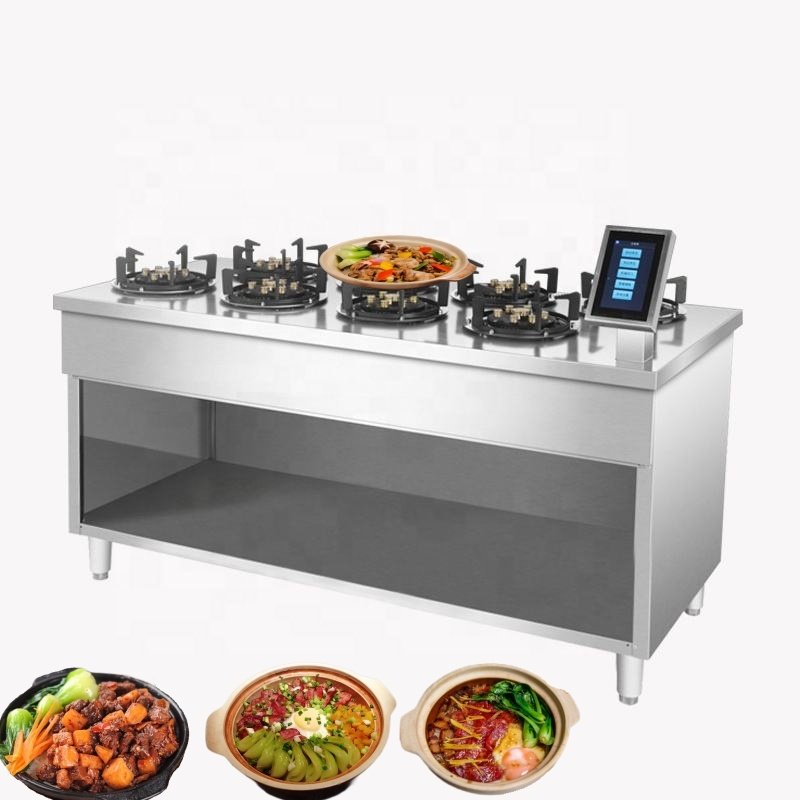 Tempered glass touch panel energy-saving stainless steel 1/4/6/8/11 burner top gas stove essential for Chinese restaurants