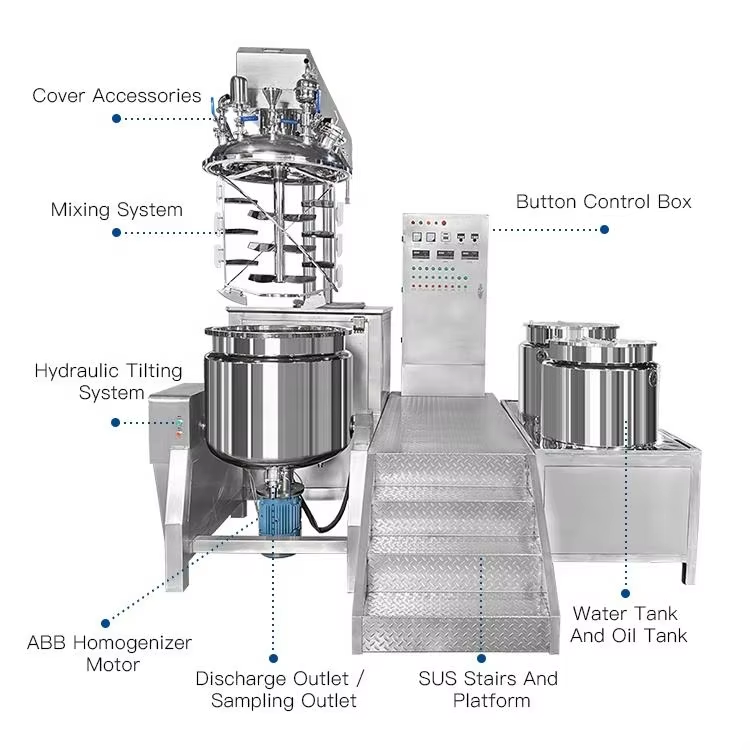 Body Hand Cream Emulsifier Homogeneous Mixer Cosmetic Vacuum Emulsifier Homogenizer Mixer Lotion Paste Making Machine