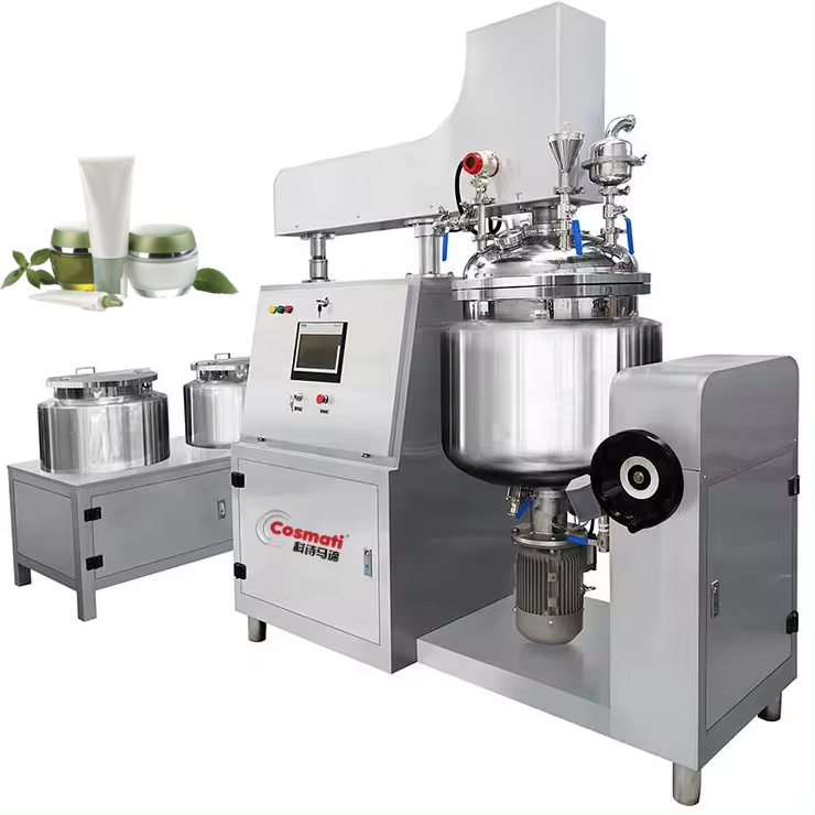 50L Cosmetics Cream Making Machine Vacuum Lotion Mixer Homogenizer Blending Mixing Tank Vacuum Emulsifying Machine