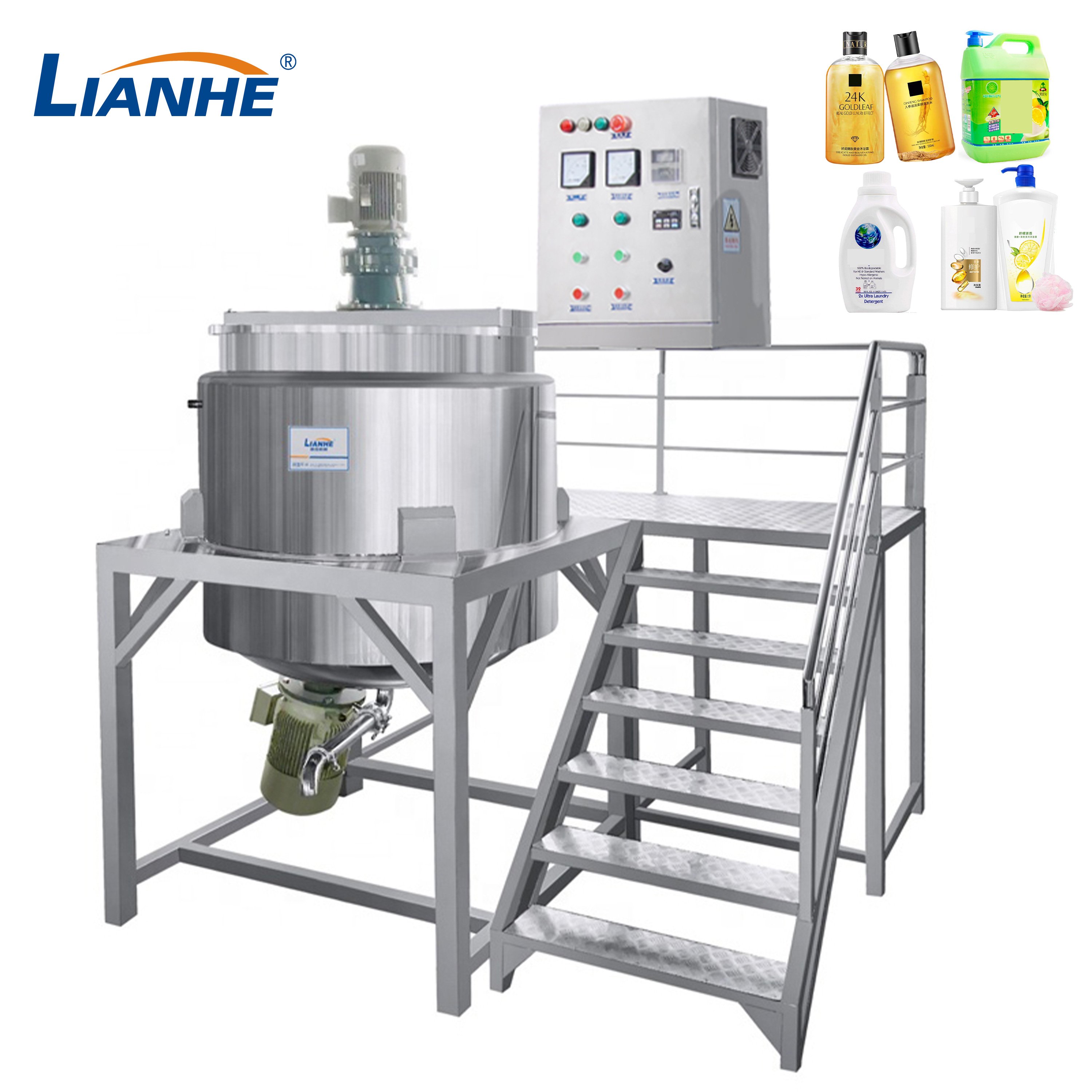 Customized 2000l Stainless Steel Mixing Tank With Agitator Machine Mixer Liquid Detergents Making Machine