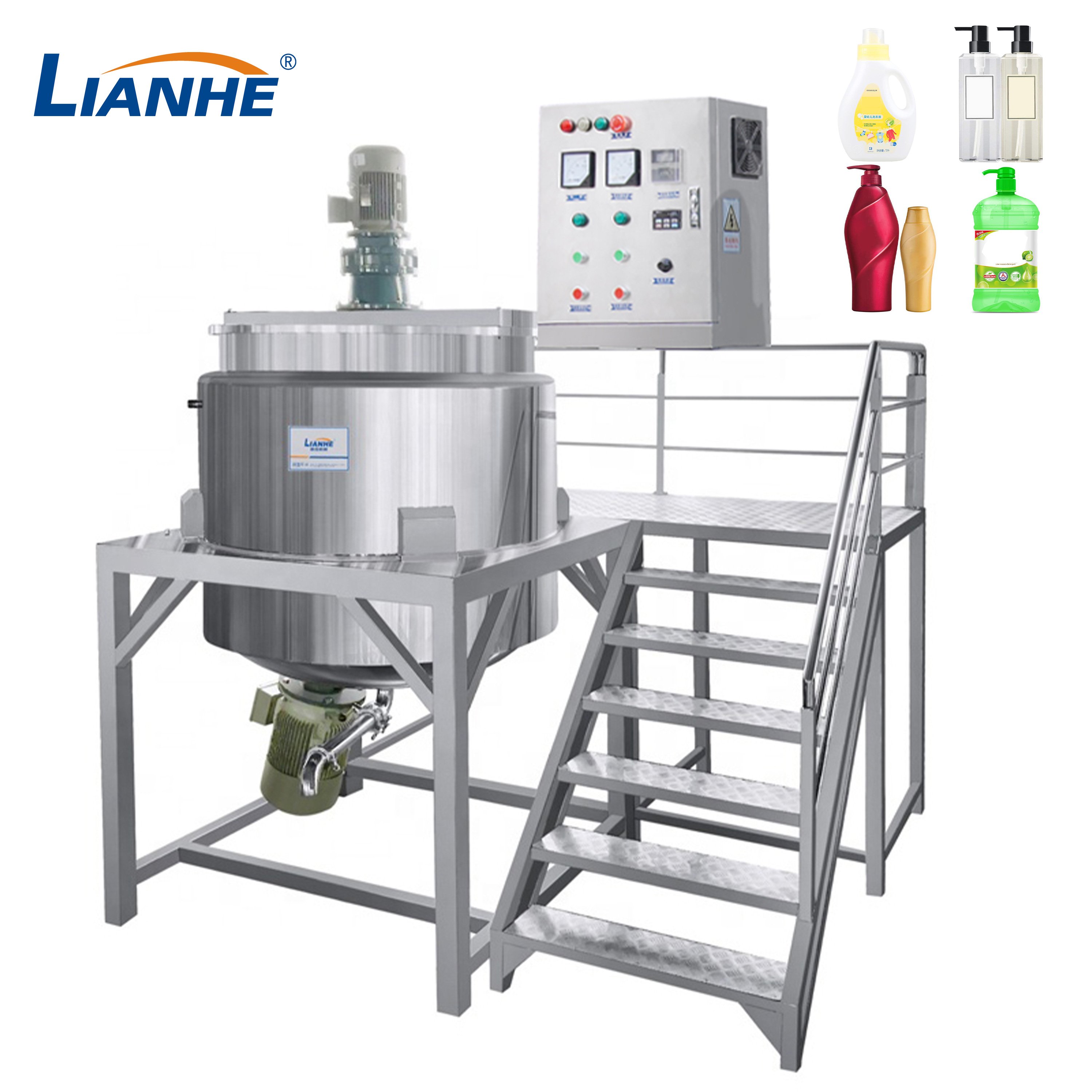 Customized 2000l Stainless Steel Mixing Tank With Agitator Machine Mixer Liquid Detergents Making Machine