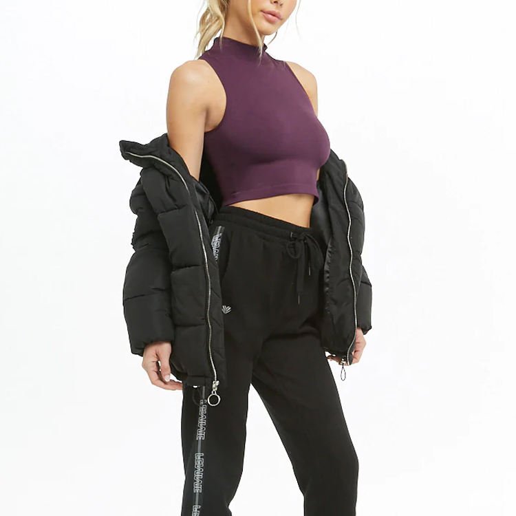 wholesale new arrival fashion bamboo custom logo black sleeveless gym sports crop top women clothing bamboo viscose t shirt