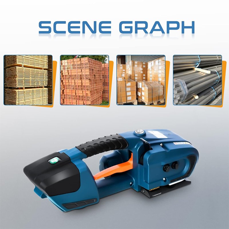 One Button Operated Portable Hand Held Poly Band Belt Packing Bundling Brick Battery Automatic Strapping Machine