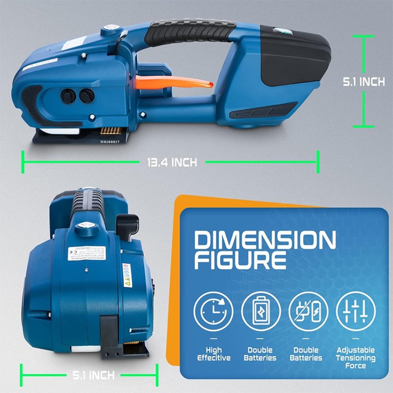 One Button Operated Portable Hand Held Poly Band Belt Packing Bundling Brick Battery Automatic Strapping Machine