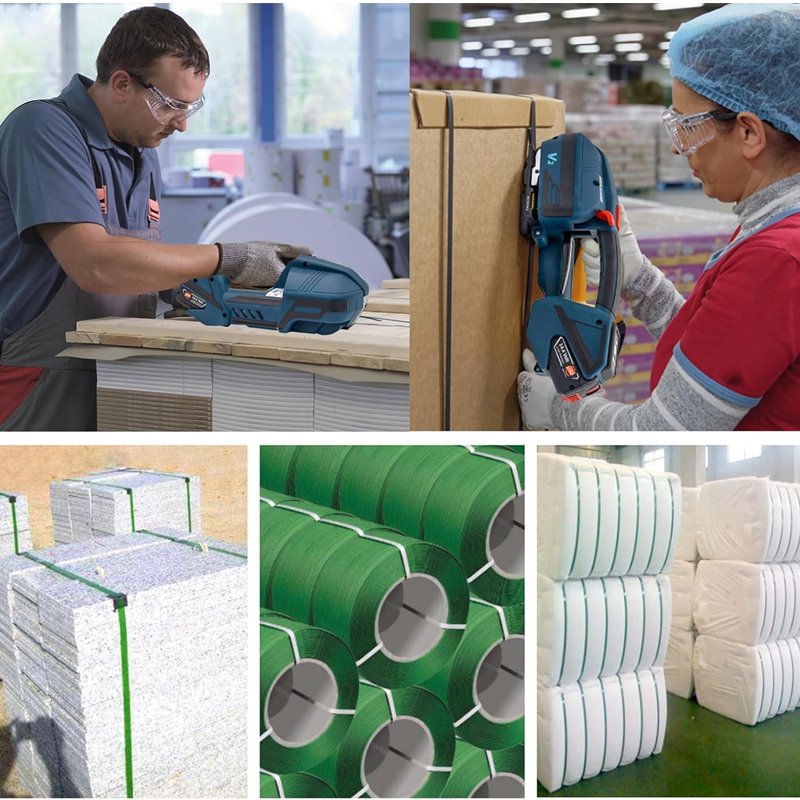 One Button Operated Portable Hand Held Poly Band Belt Packing Bundling Brick Battery Automatic Strapping Machine