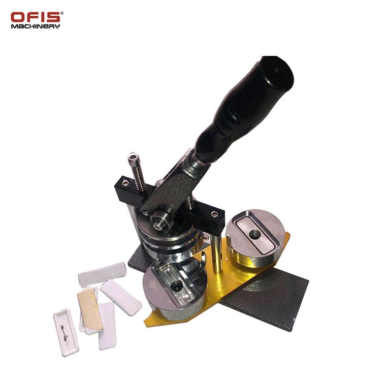 68*24mm Manual Rectangle Pin Maker Machine Button Badge Making Machine