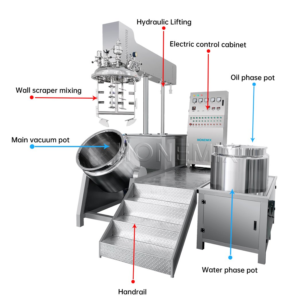 Vacuum Detergent Making Machine Mixer Body Lotion Soap And Cream Making Homogenizer Mixer Emulsifier
