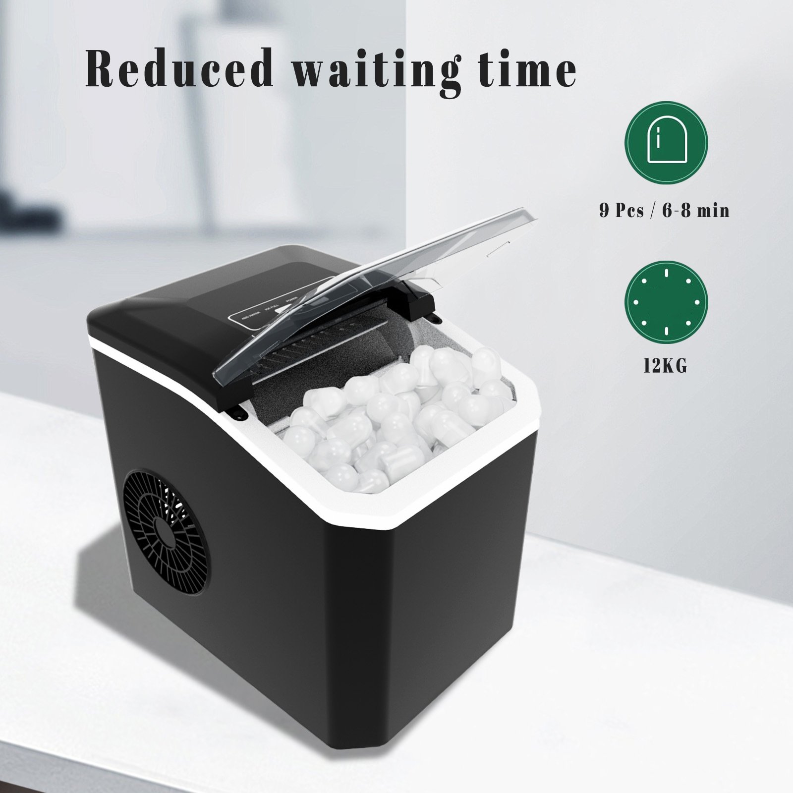 Ice Maker Electric Bullet Cylindrical Ice Maker Machine Automatic Household Mini Ice Machine for Milk Tea Shop Kitchen Office