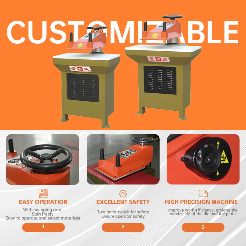Factory Shoes Machine Making Manufacturer Hydraulic Swing Arm Clicker Press Die Cutting Machine Clicker Press Cutting Machine