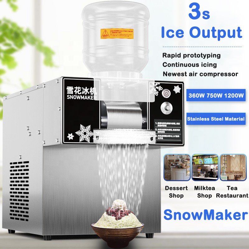 Hot Sales SnowMaker 360W 750W 1200W Stainless Steel Snow Ice Maker Machine