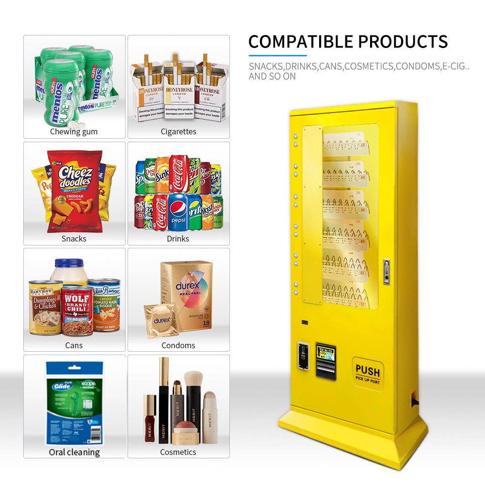 Low price customized vending machine physical button with card swiper condom cigarettes small vending machine