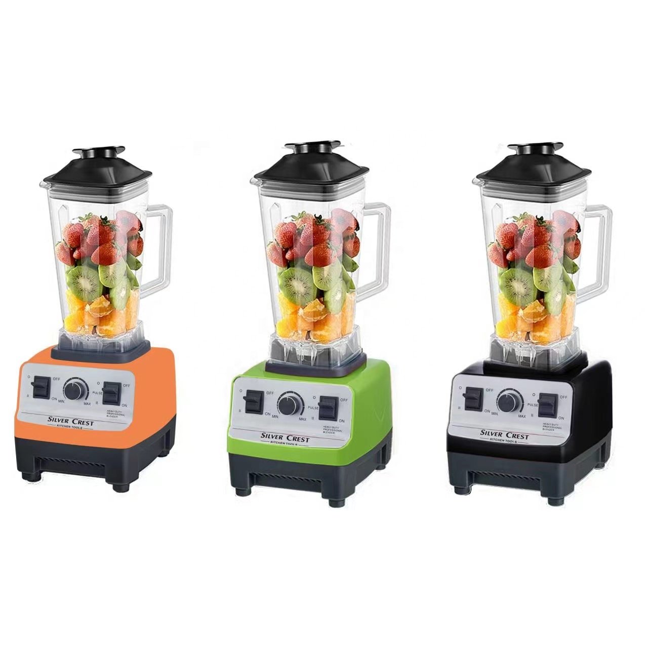 Silver Crest Blender 4500W 2L Large Capacity Speed Commercial Blender Juicer Fruit Mixer Portable Ice Smoothie Blenders 9525