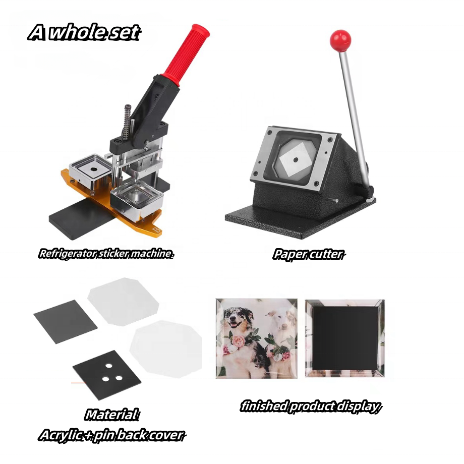 electric manual button 50 mm x 50 mm fridge magnet machine,fridge magnet making machine new