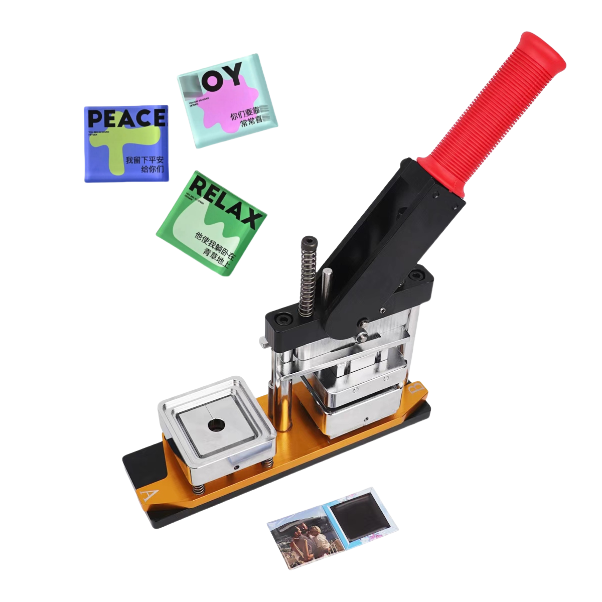 Supplier Hot Sale Rectangle 53x80mm Button Maker Kit Badge Maker Machine + Paper Cutter + 1000pcs Magnet Button