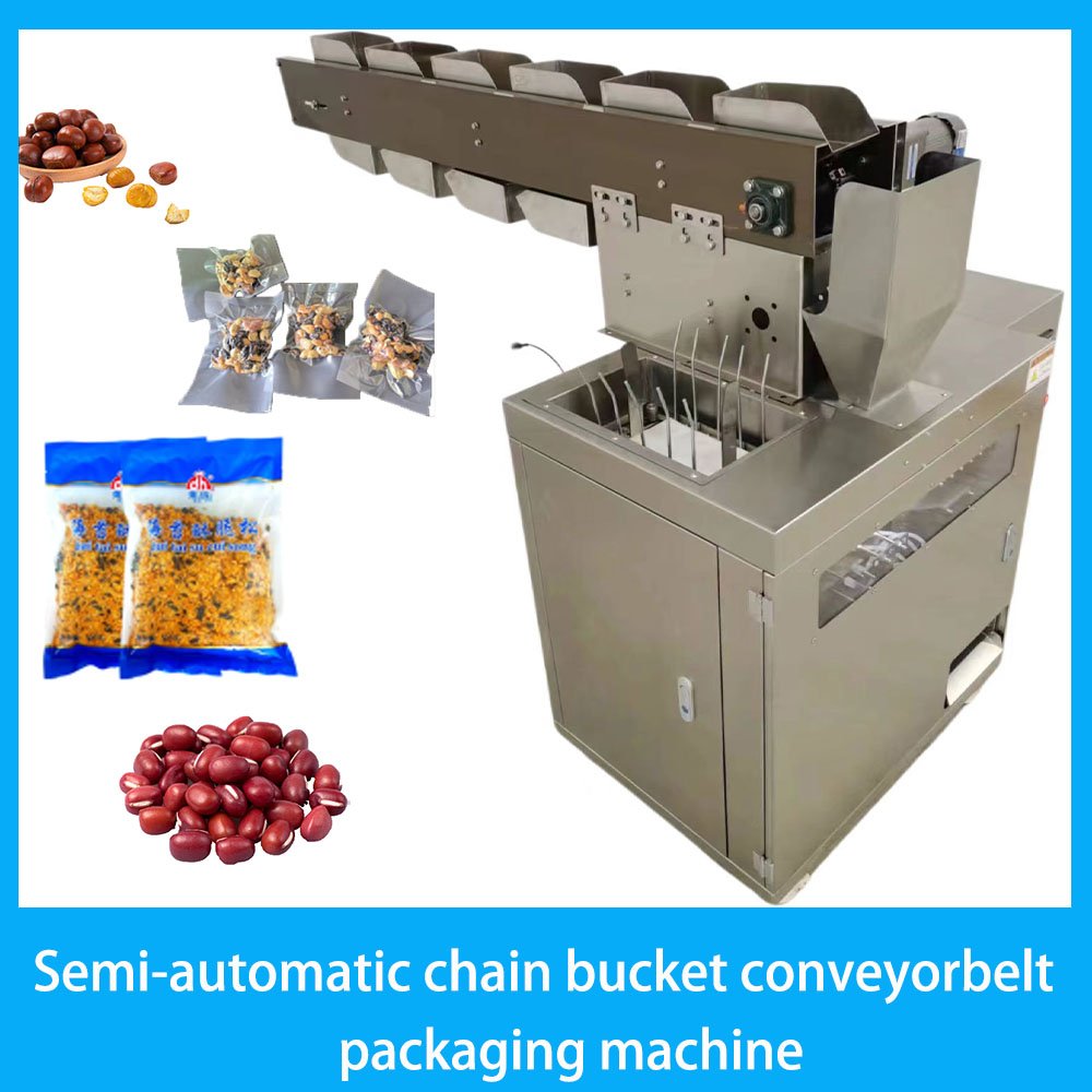 Automatic chain bucket screw button vertical bag prefabricated bag filling and sealing packaging machine