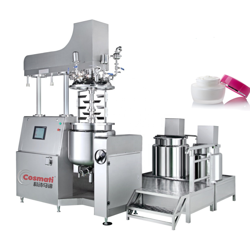 500L 1000L button control hair color cream making machine gel paste vacuum homogenizer mixer machine hair dye production line