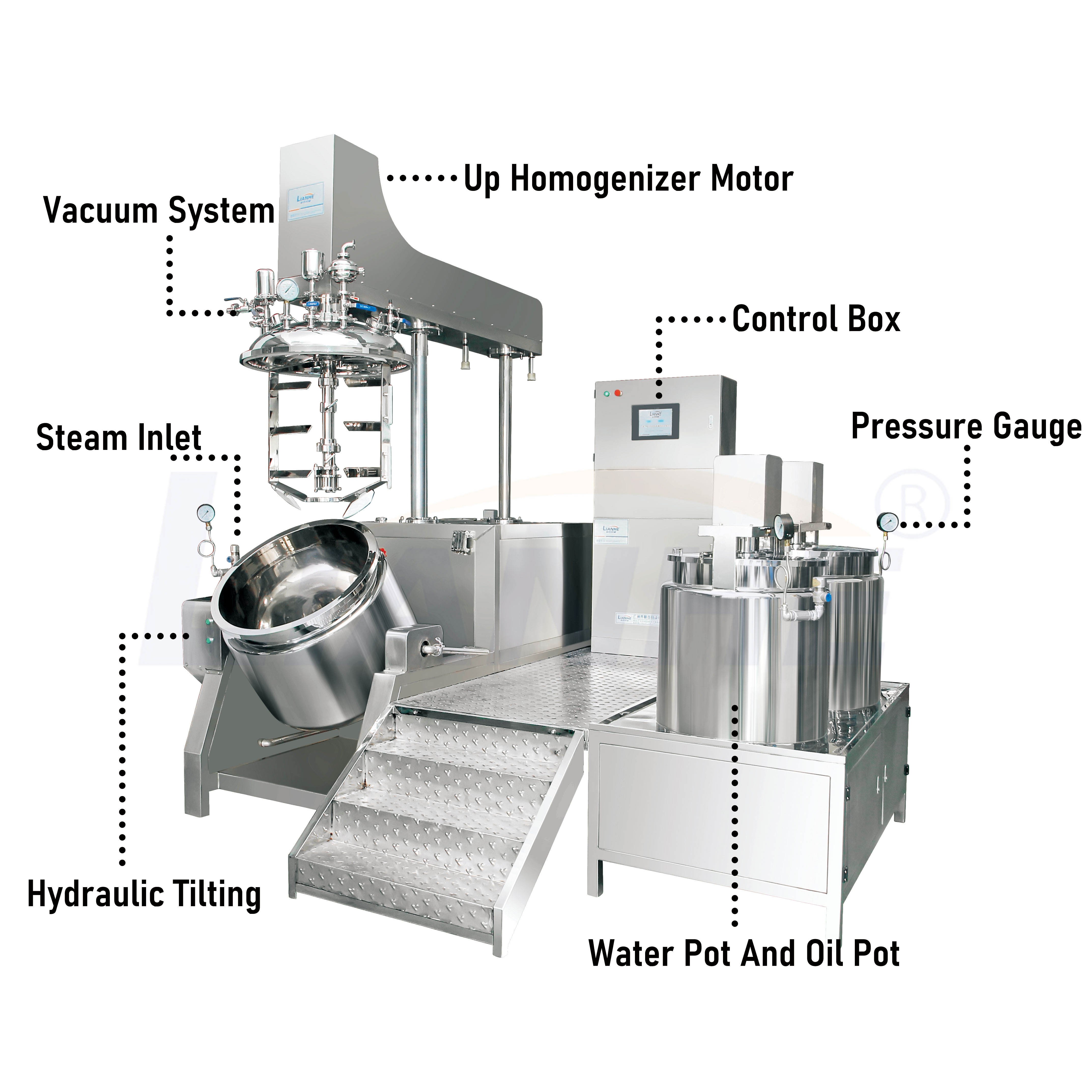 High Quality 500 L Toothpaste Emulsifier Laboratory Mixer Machine Emulsifying Homogenizer Blending Tank