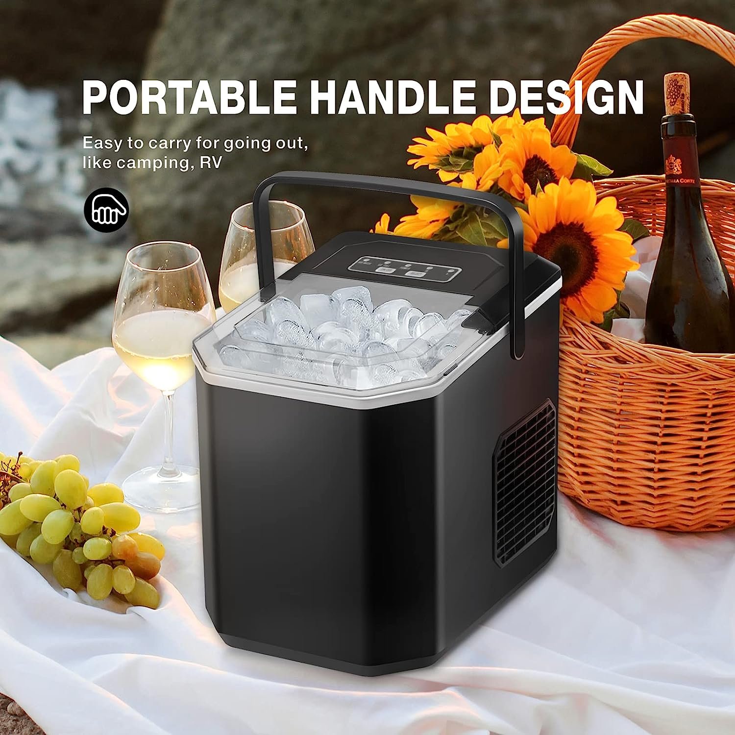 Household Portable Electric Mini Ice Maker Machine 110v/220v Automatic Stainless Steel Housing Ball Ice Maker Making Machine