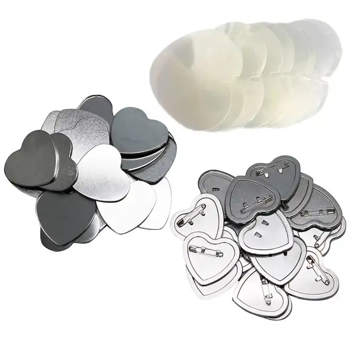 Heart Shape Button Maker Kit Badge Making Machine+Paper Cutter+100Sets Badge Buttons
