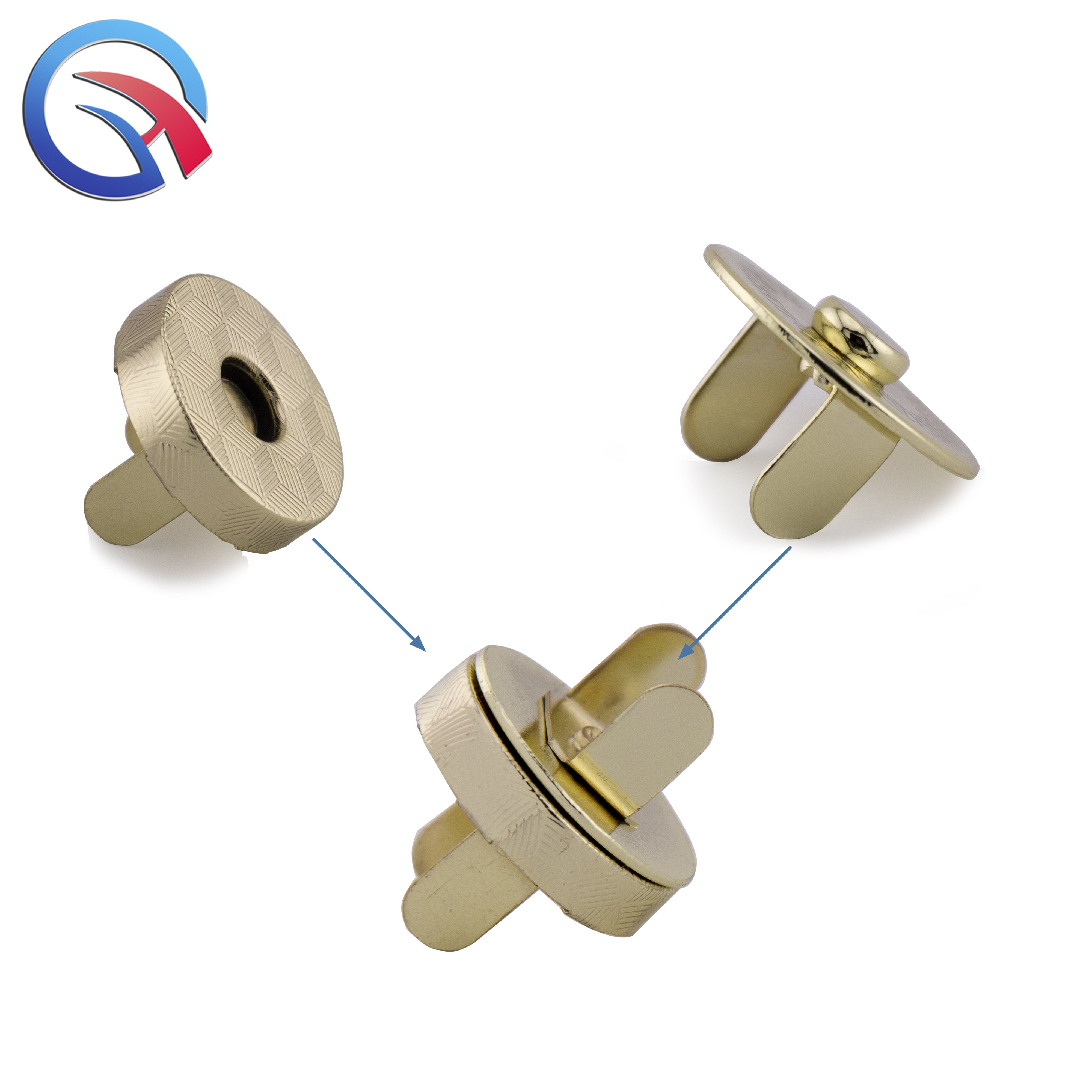 QingHe 18x4mm Antique Brass Metal Magnetic Button Nickle-free Round Fasteners Magnetic Button for Purses, Bags and Clothes