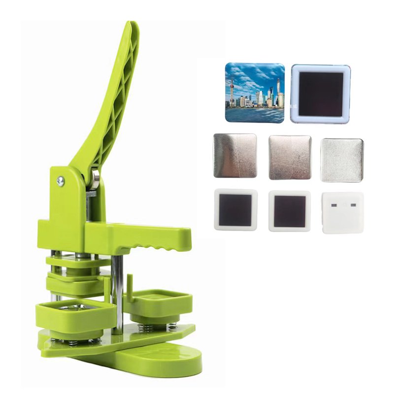 50mm * 50mm square fridge magnet maker machine badge button magnet making machine Plastic magnet press machine with 100 material