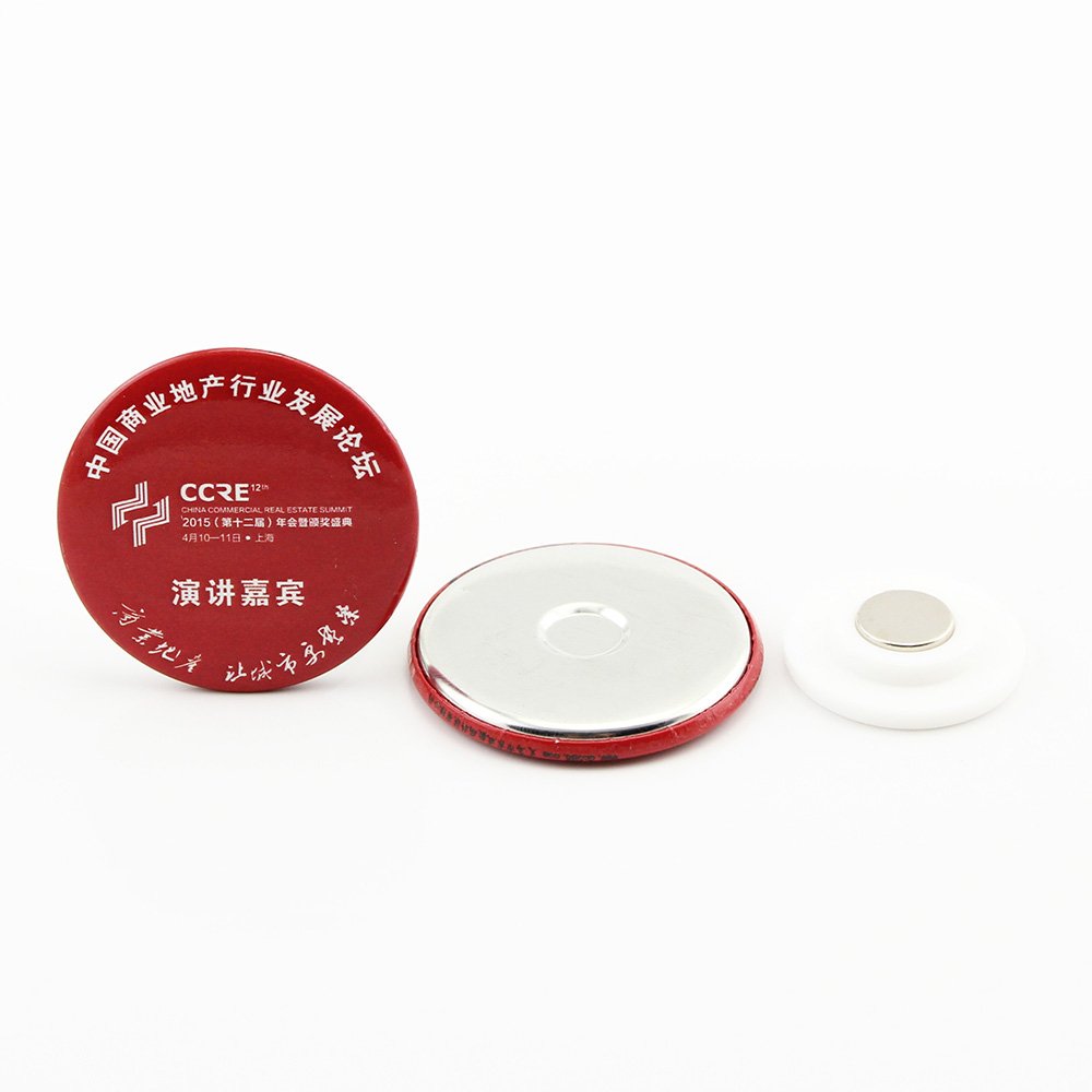 Kids safe name tag custom 58mm badge name tag magnet button badges wholesale blank circle badge raw material
