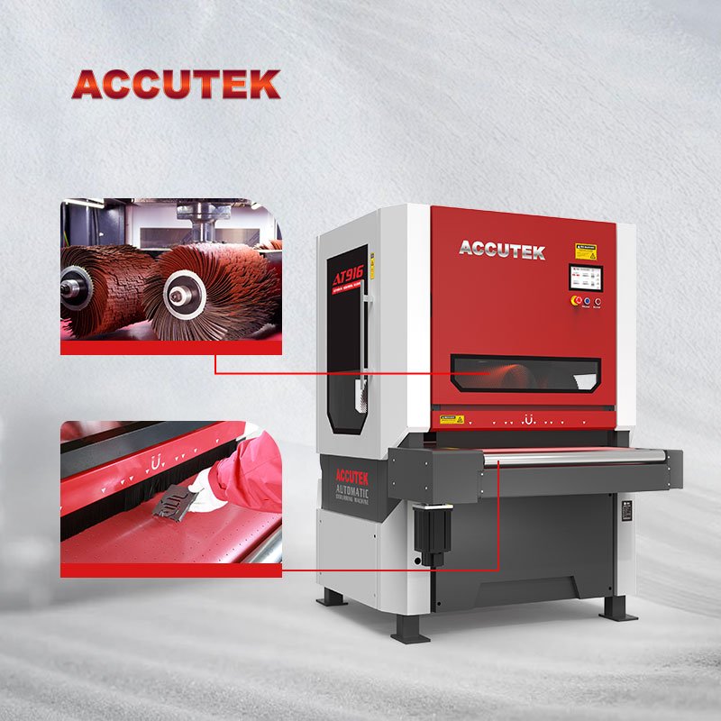 ACCUTEK AT916 automatic metal sheet deburr stainless steel aluminum copper laser cutting parts metal edge deburring machine