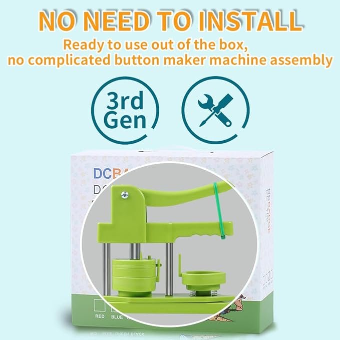 Heart Shape DIY Pin Button Maker Press Machine Kit Badge Punch Press with Free 100pcs Button Parts
