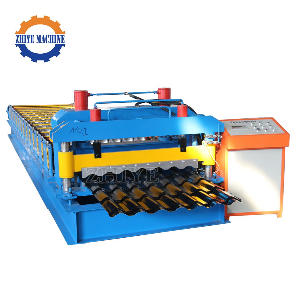 Galvanized Steel Glazed Tile Roll Forming Machine Step Roof Panel Tile Rolling Forming Machine