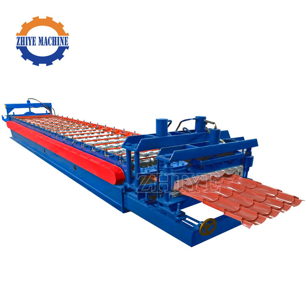 Galvanized Steel Glazed Tile Roll Forming Machine Step Roof Panel Tile Rolling Forming Machine