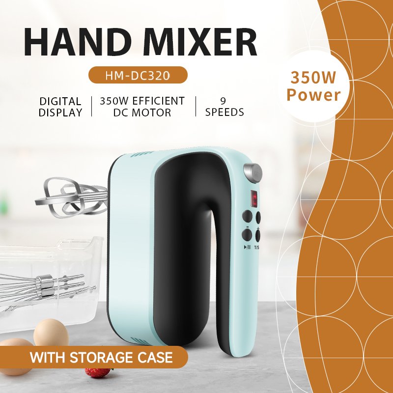 DC motor electric cake mixer 9-speed cook butter mixture ice cream machine bread dough kneader baking mixer portable mixer