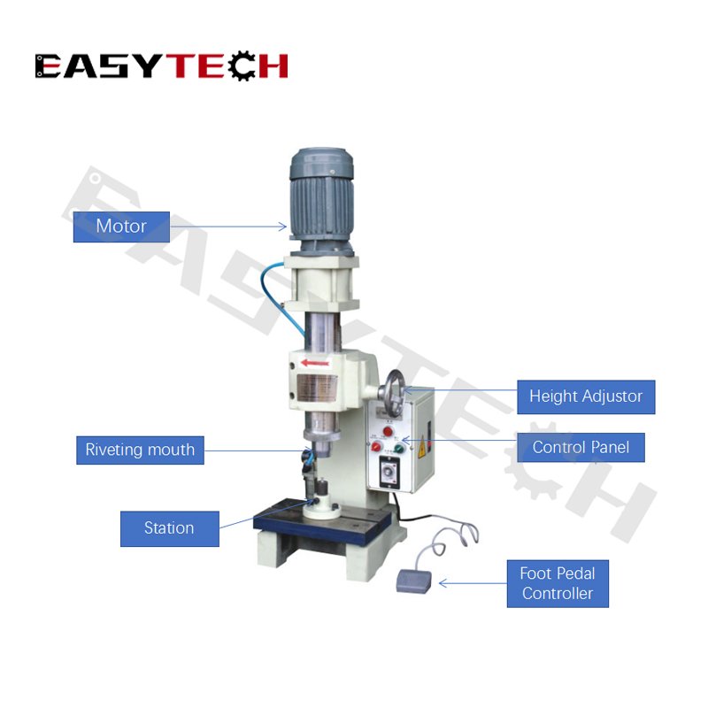Hydraulic spin riveting automatic pneumatic riveting machine for door hinge making and shaft metal parts