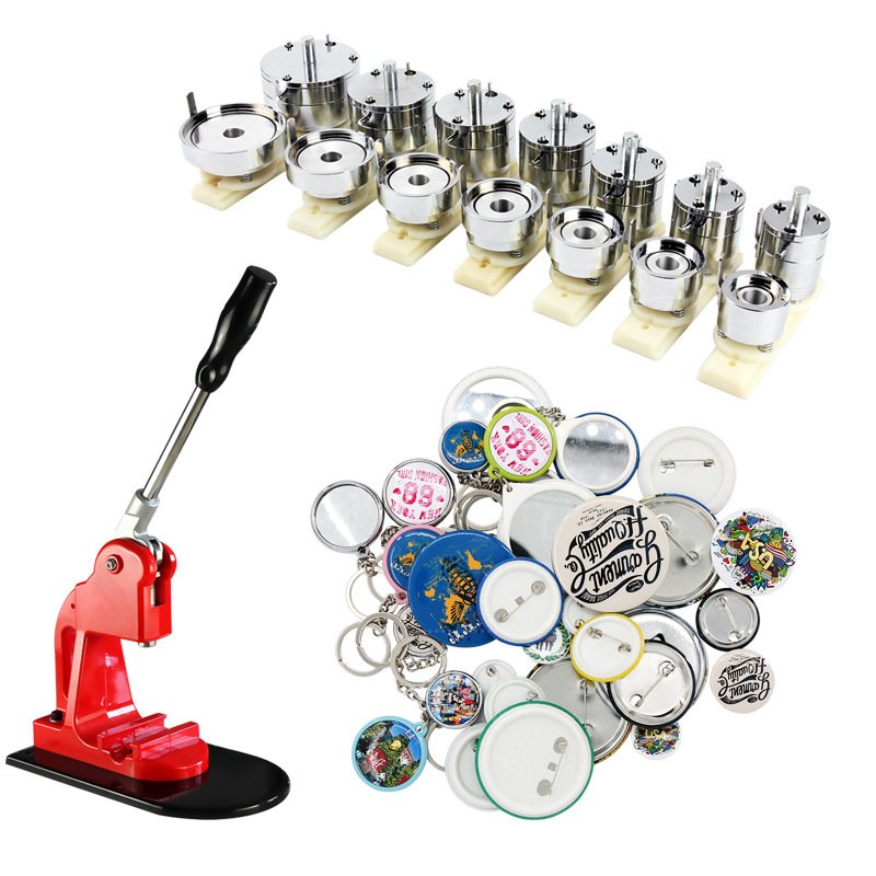 High Quality Button Making Diy Round Square Heart Shape Key Ring Bottle Opener Fridge Magnet Pin Button Badge Making Machine