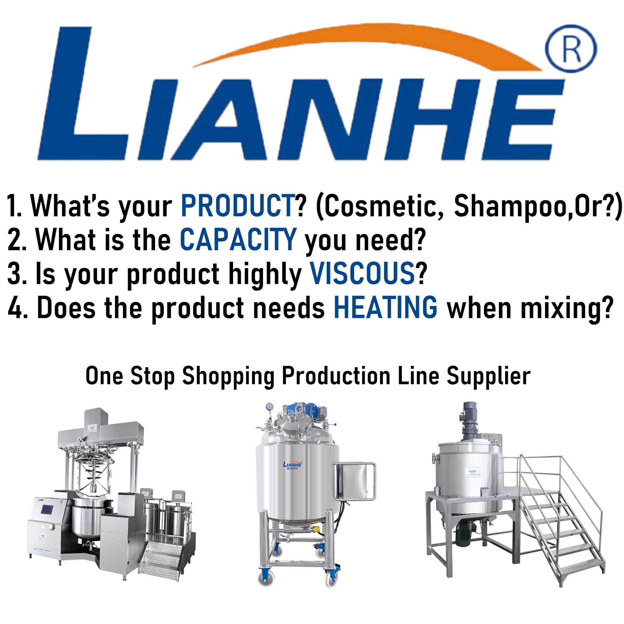 2024 Best Quality Gmp Standard Lianhe Customized Shampoo Making Machinery Dishwashing With Steam or Electric Heating