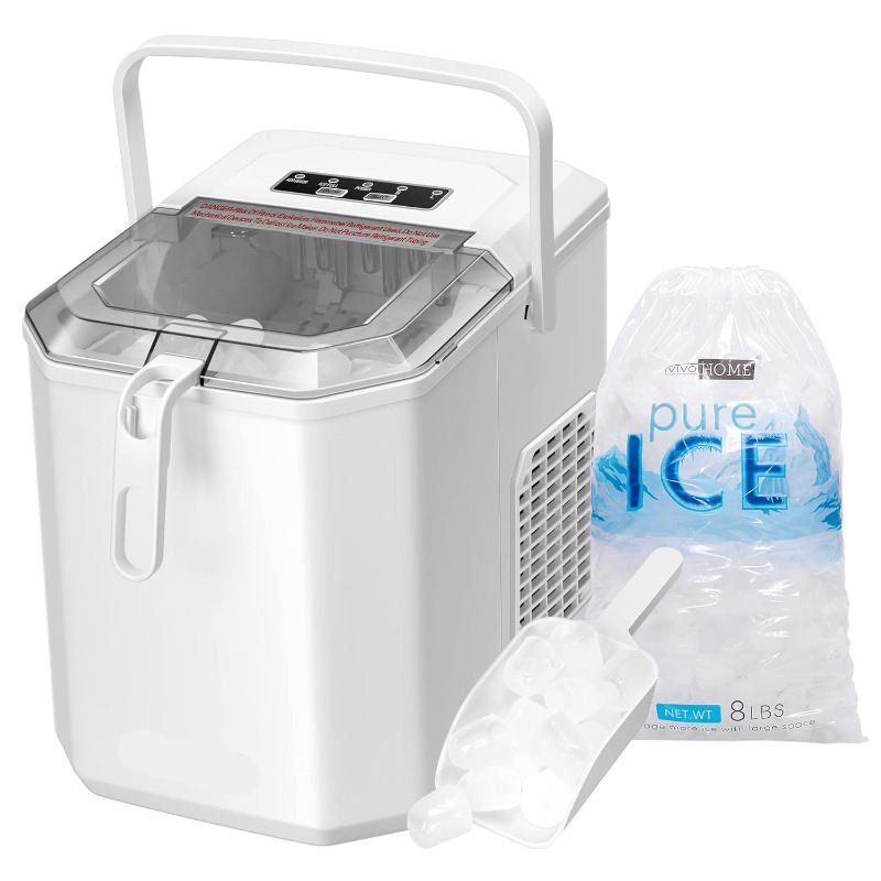 Handle Hand Scoop 10 Ice Bags Self Electric Portable Compact Countertop Automatic Ice Cube Maker Machine