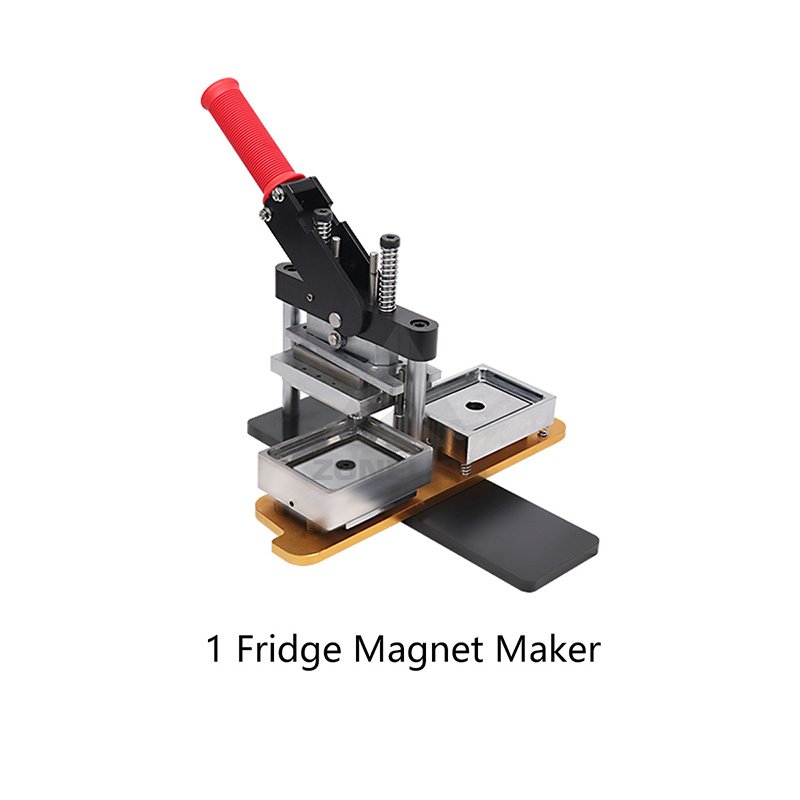 Plastic manual 65x90 refrigerator photo fridge magnet making machine new metal button Rectangle fridge magnet making machine