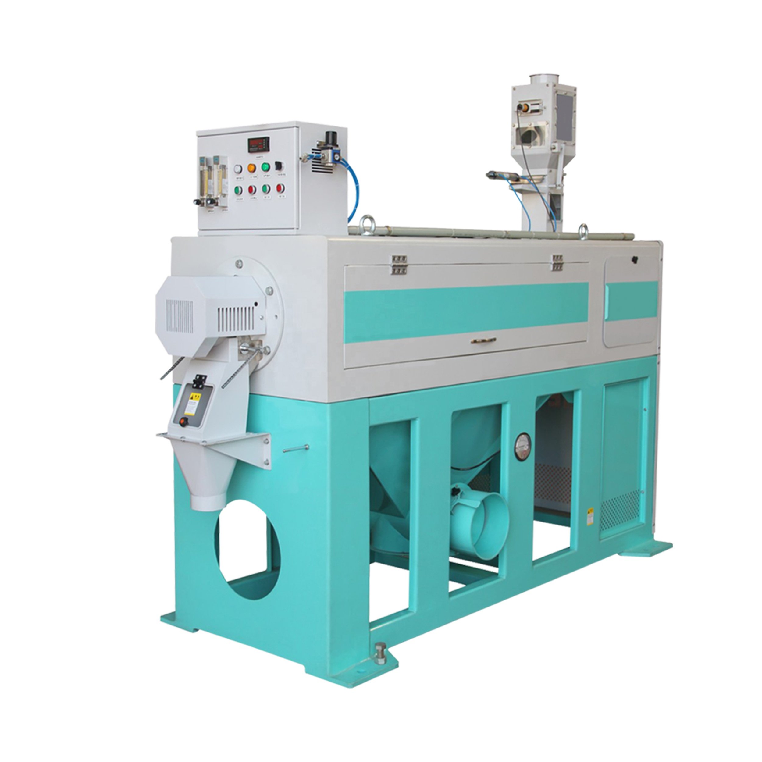 Double Iron Roll Horizontal Rice Water Mist Polisher Polishing Buffing Machine Rice Silky Whitener for Rice Mill Plant Burnisher
