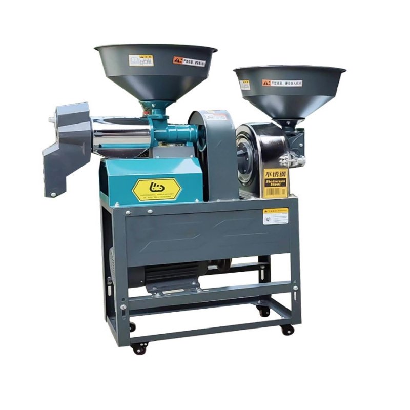 Automatic combined rice milling machine Combination of double buckets Thickened stainless steel rack combined rice mill machine