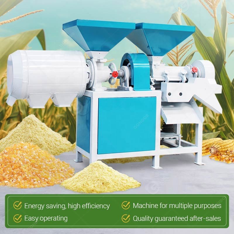 Cornmeal Rice Grits Flour Slag Make Starch Corn Peel Posho Mill Huller Maize Milling Machine and Home Size