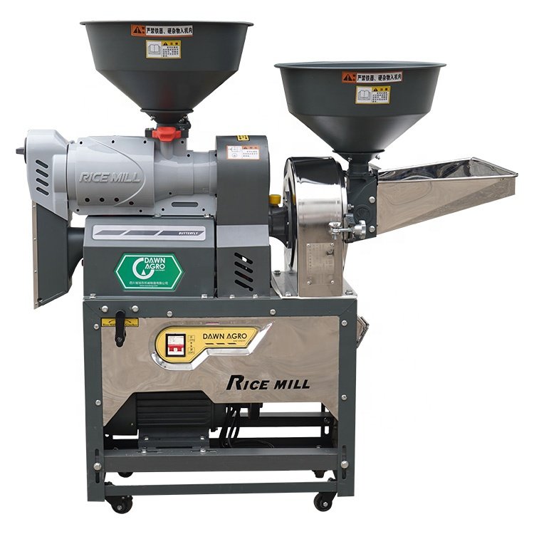 DAWN AGRO Home Use Rice Mill Machine Milling Millet with Vibratory Screen Separate Paddy Straw and BRoken Rice