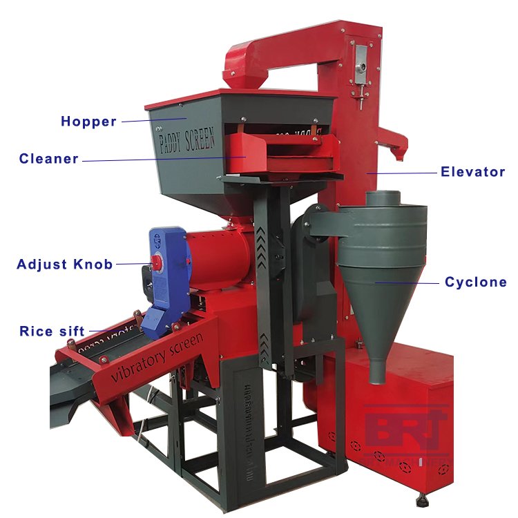electric rice milling machine 6n70 600kg/h diesel rice mill machine
