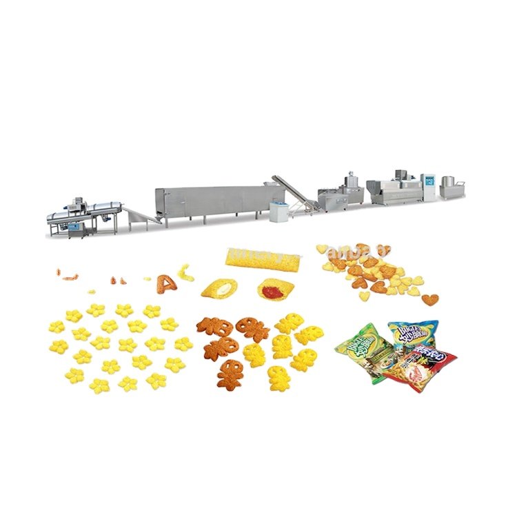 Automatic Curry Cereal rice Corn Puffing Puff Puffed Sweet rice Making rice Crispy Cracker Making Machine Puff Production Line
