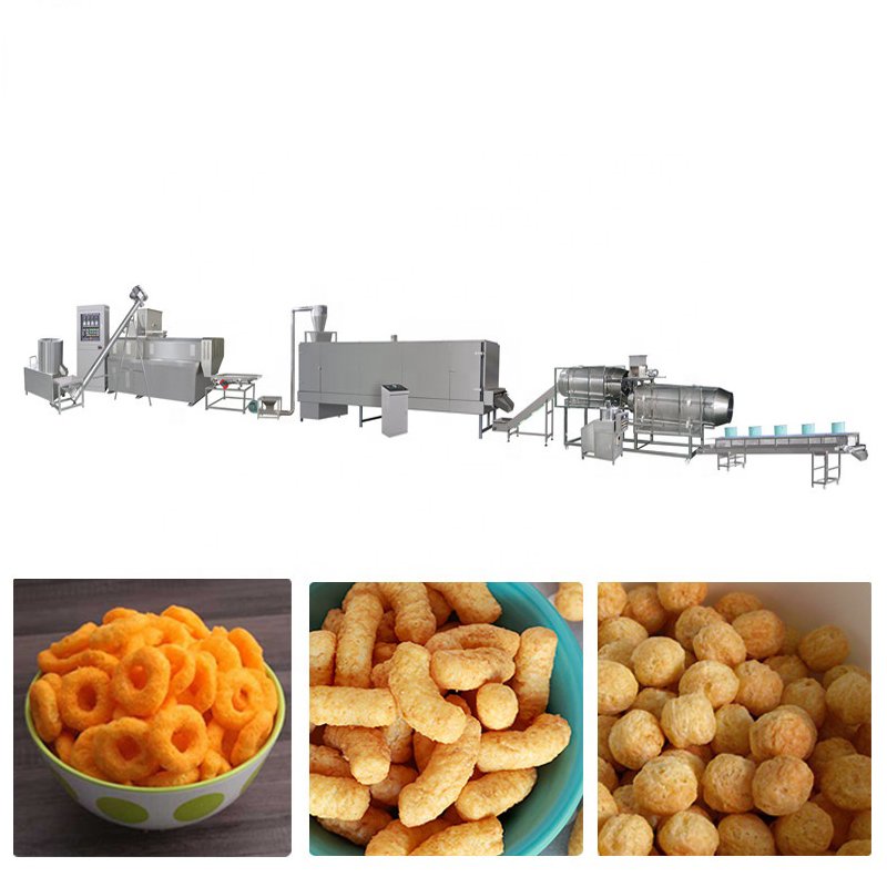 Automatic Curry Cereal rice Corn Puffing Puff Puffed Sweet rice Making rice Crispy Cracker Making Machine Puff Production Line