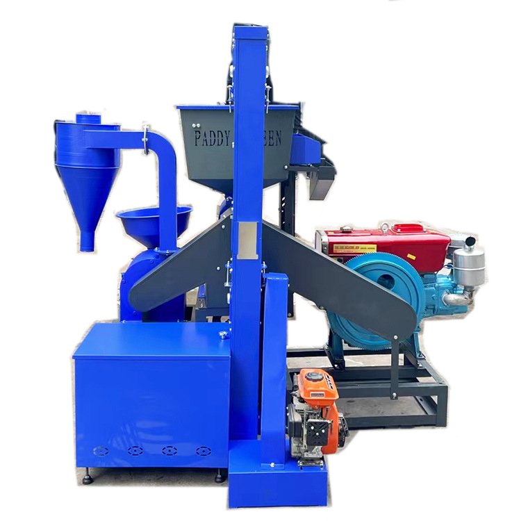 Cheap good quality rice polisher machine commercial rice mill TT200+elevator 16 hp diesel engine farm use rice miller