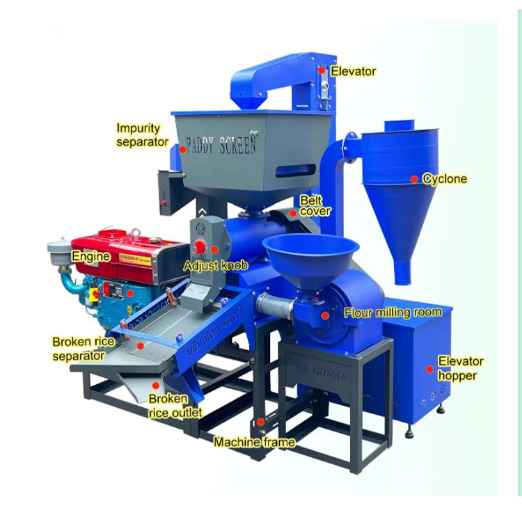 Cheap good quality rice polisher machine commercial rice mill TT200+elevator 16 hp diesel engine farm use rice miller