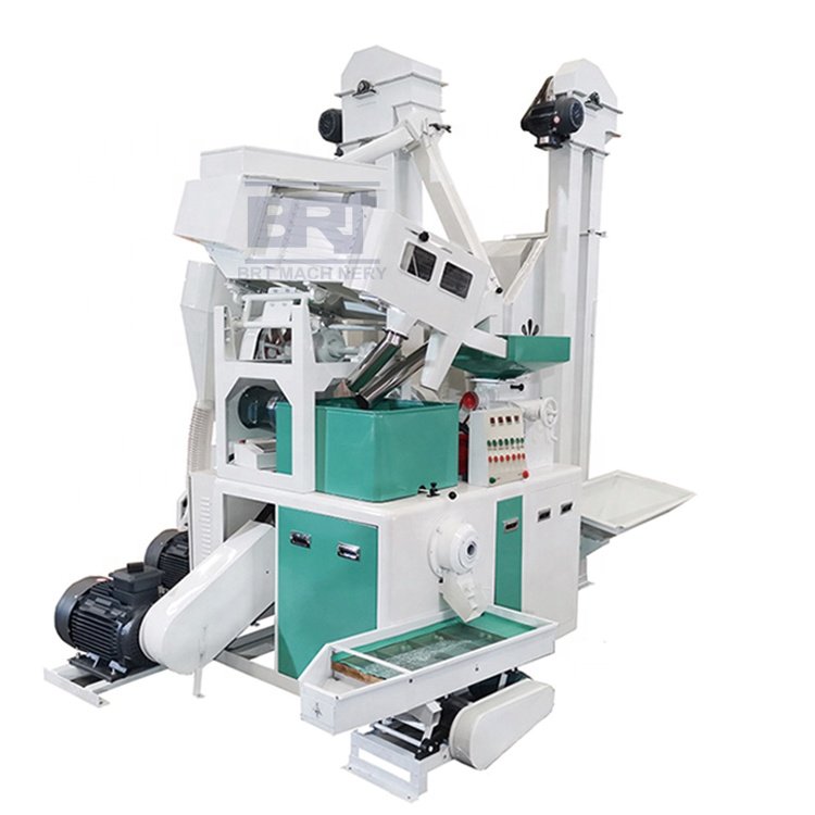 Combined rice miller with rice huller and polisher for sale and packing machine 5-50kg/bag
