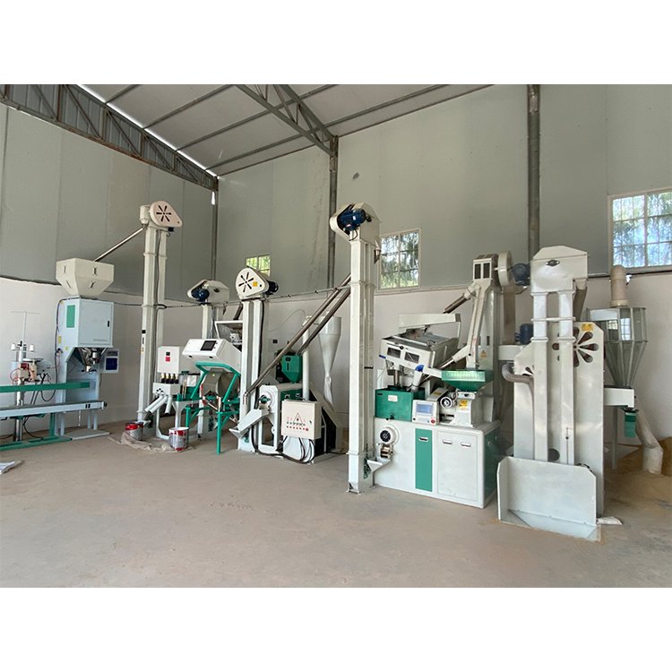 Combined rice miller with rice huller and polisher for sale and packing machine 5-50kg/bag