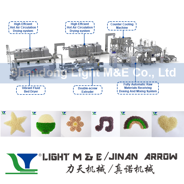 Fully automatic artificial rice extruder/ nutritional rice making machine/artificial rice process line